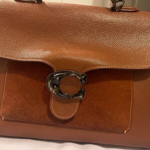 Coach Brown Leather Satchel with Structured Design